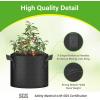 imageHealSmart 12Pack 3 Gallon Nonwoven Grow Bags Aeration Fabric Pots with Handles Suitable for Garden Fruits Vegetables and Flowers BlackBlack  12 Pack