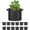 imageHealSmart 12Pack 3 Gallon Nonwoven Grow Bags Aeration Fabric Pots with Handles Suitable for Garden Fruits Vegetables and Flowers BlackBlack  12 Pack