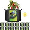 imageHealSmart 12Pack 3 Gallon Nonwoven Grow Bags Aeration Fabric Pots with Handles Suitable for Garden Fruits Vegetables and Flowers BlackBlack  12 Pack