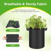 imageHealSmart 12Pack 3 Gallon Nonwoven Grow Bags Aeration Fabric Pots with Handles Suitable for Garden Fruits Vegetables and Flowers BlackBlack  6 Pack