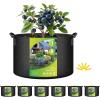 imageHealSmart 12Pack 3 Gallon Nonwoven Grow Bags Aeration Fabric Pots with Handles Suitable for Garden Fruits Vegetables and Flowers BlackBlack  6 Pack