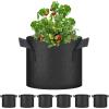 imageHealSmart 12Pack 3 Gallon Nonwoven Grow Bags Aeration Fabric Pots with Handles Suitable for Garden Fruits Vegetables and Flowers BlackBlack  6 Pack