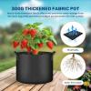 imageHealSmart 12Pack 3 Gallon Nonwoven Grow Bags Aeration Fabric Pots with Handles Suitable for Garden Fruits Vegetables and Flowers BlackBlack  6 Pack