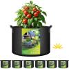 imageHealSmart 12Pack 3 Gallon Nonwoven Grow Bags Aeration Fabric Pots with Handles Suitable for Garden Fruits Vegetables and Flowers BlackBlack  6 Pack