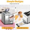 imageHealSmart 2 Slice Stainless Steel Toaster with Extra Wide Slot ampamp Removable Crumb Tray 5 Shade Setting and BagelDefrostCancel Function Retro Compact Oven for Various Bread ampamp Waffle SilverSilver