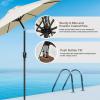 imageHealSmart 2pcs 9ft Patio Umbrella with Push Button TiltCrank Outdoor Table Market Yard Umbrella with 8 Sturdy Ribs for Garden Backyard Deck Pool RedBeigeBlack