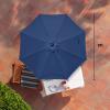 imageHealSmart 2pcs 9ft Patio Umbrella with Push Button TiltCrank Outdoor Table Market Yard Umbrella with 8 Sturdy Ribs for Garden Backyard Deck Pool RedDark BlueBlack