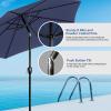 imageHealSmart 2pcs 9ft Patio Umbrella with Push Button TiltCrank Outdoor Table Market Yard Umbrella with 8 Sturdy Ribs for Garden Backyard Deck Pool RedDark BlueBlack
