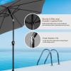 imageHealSmart 2pcs 9ft Patio Umbrella with Push Button TiltCrank Outdoor Table Market Yard Umbrella with 8 Sturdy Ribs for Garden Backyard Deck Pool RedGrey 2Pack