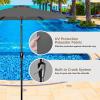 imageHealSmart 2pcs 9ft Patio Umbrella with Push Button TiltCrank Outdoor Table Market Yard Umbrella with 8 Sturdy Ribs for Garden Backyard Deck Pool RedGrey 2Pack