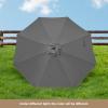 imageHealSmart 2pcs 9ft Patio Umbrella with Push Button TiltCrank Outdoor Table Market Yard Umbrella with 8 Sturdy Ribs for Garden Backyard Deck Pool RedGrey