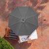 imageHealSmart 2pcs 9ft Patio Umbrella with Push Button TiltCrank Outdoor Table Market Yard Umbrella with 8 Sturdy Ribs for Garden Backyard Deck Pool RedGrayBlack