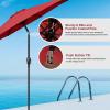 imageHealSmart 2pcs 9ft Patio Umbrella with Push Button TiltCrank Outdoor Table Market Yard Umbrella with 8 Sturdy Ribs for Garden Backyard Deck Pool RedRedBlack