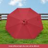 imageHealSmart 2pcs 9ft Patio Umbrella with Push Button TiltCrank Outdoor Table Market Yard Umbrella with 8 Sturdy Ribs for Garden Backyard Deck Pool RedRed  New