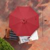 imageHealSmart 2pcs 9ft Patio Umbrella with Push Button TiltCrank Outdoor Table Market Yard Umbrella with 8 Sturdy Ribs for Garden Backyard Deck Pool RedRed  New