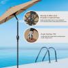 imageHealSmart 2pcs 9ft Patio Umbrella with Push Button TiltCrank Outdoor Table Market Yard Umbrella with 8 Sturdy Ribs for Garden Backyard Deck Pool RedTan  New