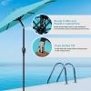 imageHealSmart 2pcs 9ft Patio Umbrella with Push Button TiltCrank Outdoor Table Market Yard Umbrella with 8 Sturdy Ribs for Garden Backyard Deck Pool RedTurquoise 2Pack
