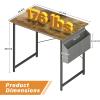 imageHealSmart 32 Inch Computer Office Desk Home Writing Study Worktable with Storage Bag for Bedroom Office Apartment BrownBrown32 Inch