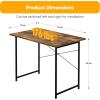 imageHealSmart 32 Inch Computer Office Desk Home Writing Study Worktable with Storage Bag for Bedroom Office Apartment BrownDeep Brown32 Inch