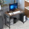 imageHealSmart 32 Inch Computer Office Desk Home Writing Study Worktable with Storage Bag for Bedroom Office Apartment BrownDeep Brown47 Inch