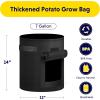 imageHealSmart 5Pack 5Gallon Potato Grow Bags Planter Pots with Handle Access Flap and Visual Window Easy to Harvest Thickened NonWoven Aeration Fabric Container for Tomato Carrot FruitsBlack