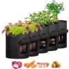 imageHealSmart 5Pack 5Gallon Potato Grow Bags Planter Pots with Handle Access Flap and Visual Window Easy to Harvest Thickened NonWoven Aeration Fabric Container for Tomato Carrot FruitsBlack