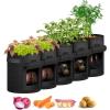 imageHealSmart 5Pack 5Gallon Potato Grow Bags Planter Pots with Handle Access Flap and Visual Window Easy to Harvest Thickened NonWoven Aeration Fabric Container for Tomato Carrot FruitsBlack
