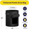 imageHealSmart 5Pack 5Gallon Potato Grow Bags Planter Pots with Handle Access Flap and Visual Window Easy to Harvest Thickened NonWoven Aeration Fabric Container for Tomato Carrot FruitsBlack