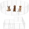 imageHealSmart 6 Panel 24quot Plastic Dog Playpen Folding ampamp Portable Pet Playpen for Indoor ampamp Outdoor Use Safe ampamp Secure Fence Ideal for Small to Medium Dogs BlackWhite