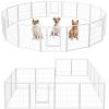 imageHealSmart 6 Panel 24quot Plastic Dog Playpen Folding ampamp Portable Pet Playpen for Indoor ampamp Outdoor Use Safe ampamp Secure Fence Ideal for Small to Medium Dogs BlackWhite