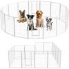 imageHealSmart 6 Panel 24quot Plastic Dog Playpen Folding ampamp Portable Pet Playpen for Indoor ampamp Outdoor Use Safe ampamp Secure Fence Ideal for Small to Medium Dogs BlackWhite
