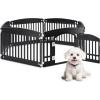 imageHealSmart 6 Panel 24quot Plastic Dog Playpen Folding ampamp Portable Pet Playpen for Indoor ampamp Outdoor Use Safe ampamp Secure Fence Ideal for Small to Medium Dogs BlackBlack