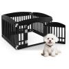 imageHealSmart 6 Panel 24quot Plastic Dog Playpen Folding ampamp Portable Pet Playpen for Indoor ampamp Outdoor Use Safe ampamp Secure Fence Ideal for Small to Medium Dogs BlackBlack