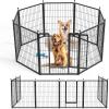 imageHealSmart 6 Panel 24quot Plastic Dog Playpen Folding ampamp Portable Pet Playpen for Indoor ampamp Outdoor Use Safe ampamp Secure Fence Ideal for Small to Medium Dogs BlackBlack
