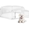 imageHealSmart 6 Panel 24quot Plastic Dog Playpen Folding ampamp Portable Pet Playpen for Indoor ampamp Outdoor Use Safe ampamp Secure Fence Ideal for Small to Medium Dogs BlackWhite