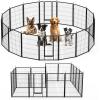 imageHealSmart 6 Panel 24quot Plastic Dog Playpen Folding ampamp Portable Pet Playpen for Indoor ampamp Outdoor Use Safe ampamp Secure Fence Ideal for Small to Medium Dogs BlackBlack