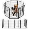 imageHealSmart 6 Panel 24quot Plastic Dog Playpen Folding ampamp Portable Pet Playpen for Indoor ampamp Outdoor Use Safe ampamp Secure Fence Ideal for Small to Medium Dogs BlackBlack