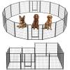 imageHealSmart 6 Panel 24quot Plastic Dog Playpen Folding ampamp Portable Pet Playpen for Indoor ampamp Outdoor Use Safe ampamp Secure Fence Ideal for Small to Medium Dogs BlackBlack