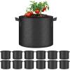 imageHealSmart 6Pack 1 Gallon Grow Bags Nonwoven Aeration Fabric Pots with Handles Cloth Plant Pots Suitable for Garden Fruits Vegetables Tomato and Flowers BlackBlack 12 Pack