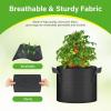 imageHealSmart 6Pack 1 Gallon Grow Bags Nonwoven Aeration Fabric Pots with Handles Cloth Plant Pots Suitable for Garden Fruits Vegetables Tomato and Flowers BlackBlack 6 Pack