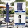 imageHealSmart 75ft Patio Umbrella with Push Button TiltCrank Outdoor Table Market Yard Umbrella 6 Sturdy Ribs for Garden Deck Backyard Pool9ftLEDDark Blue New