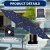 imageHealSmart 75ft Patio Umbrella with Push Button TiltCrank Outdoor Table Market Yard Umbrella 6 Sturdy Ribs for Garden Deck Backyard Pool9ftLEDDark Blue2P