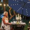 imageHealSmart 75ft Patio Umbrella with Push Button TiltCrank Outdoor Table Market Yard Umbrella 6 Sturdy Ribs for Garden Deck Backyard Pool9ftLEDDark Blue2P
