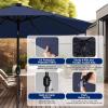 imageHealSmart 75ft Patio Umbrella with Push Button TiltCrank Outdoor Table Market Yard Umbrella 6 Sturdy Ribs for Garden Deck Backyard Pool9ftLEDDark Blue2P