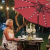 imageHealSmart 75ft Patio Umbrella with Push Button TiltCrank Outdoor Table Market Yard Umbrella 6 Sturdy Ribs for Garden Deck Backyard Pool9ftLEDRed