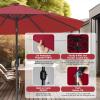 imageHealSmart 75ft Patio Umbrella with Push Button TiltCrank Outdoor Table Market Yard Umbrella 6 Sturdy Ribs for Garden Deck Backyard Pool9ftLEDRed