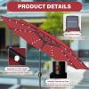 imageHealSmart 75ft Patio Umbrella with Push Button TiltCrank Outdoor Table Market Yard Umbrella 6 Sturdy Ribs for Garden Deck Backyard Pool9ftLEDRed2P