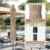 imageHealSmart 75ft Patio Umbrella with Push Button TiltCrank Outdoor Table Market Yard Umbrella 6 Sturdy Ribs for Garden Deck Backyard Pool9ftLEDTan