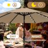 imageHealSmart 75ft Patio Umbrella with Push Button TiltCrank Outdoor Table Market Yard Umbrella 6 Sturdy Ribs for Garden Deck Backyard Pool9ftLEDTan2P