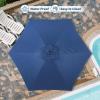 imageHealSmart 75ft Patio Umbrella with Push Button TiltCrank Outdoor Table Market Yard Umbrella 6 Sturdy Ribs for Garden Deck Backyard PoolBlue2P